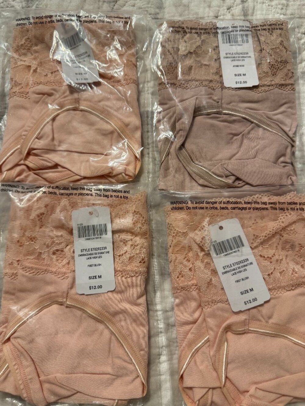 NIP Soma Embraceable Signature High Leg Underwear M Bundle First Blush Adobe Ros